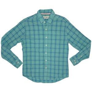 The Normal Brand‎ Mens M Nikko Plain Weave Button Down Long Sleeve Shirt Blue
